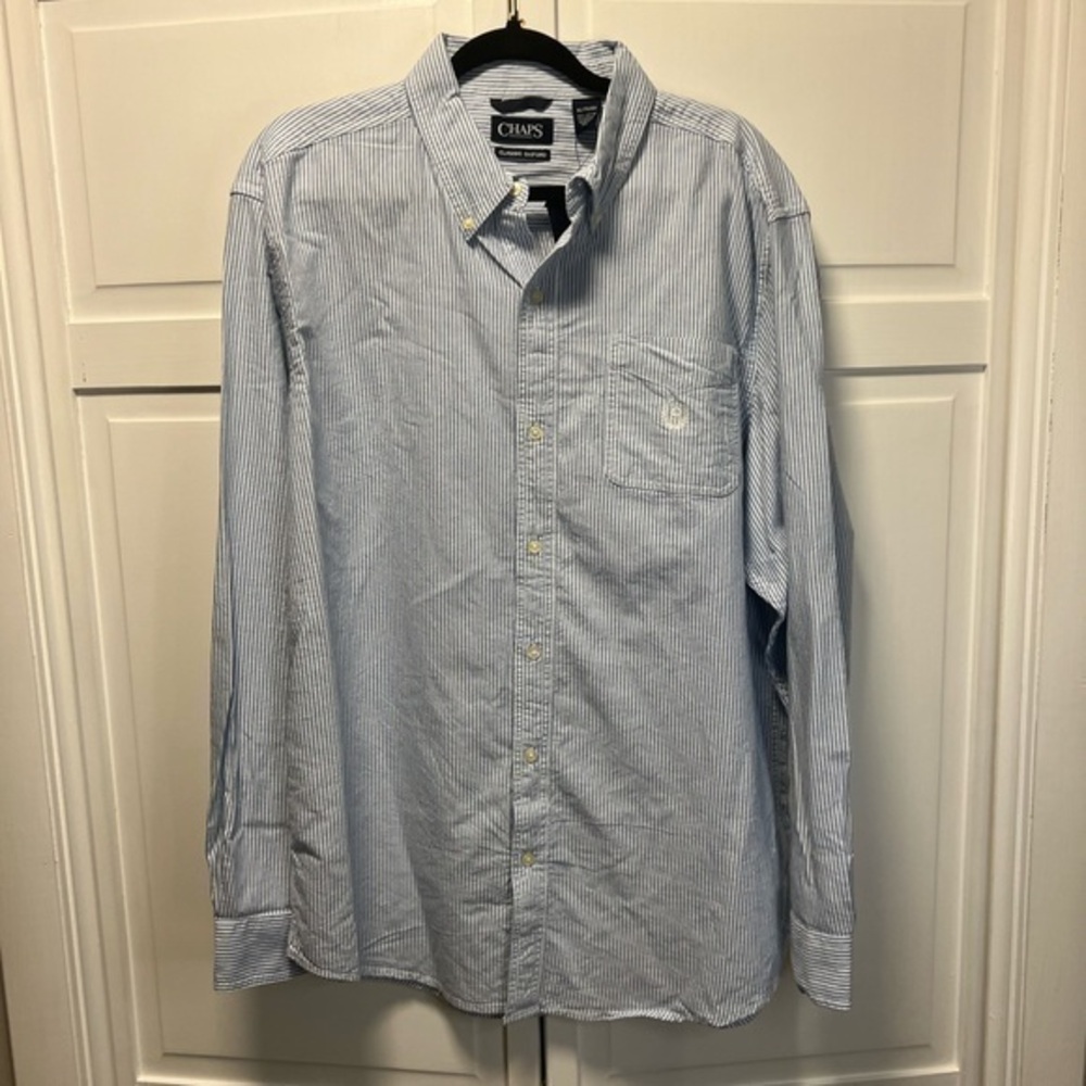 NWT Chap Classic Oxford Long Sleeve Button Up Shirt Size Men’s XL